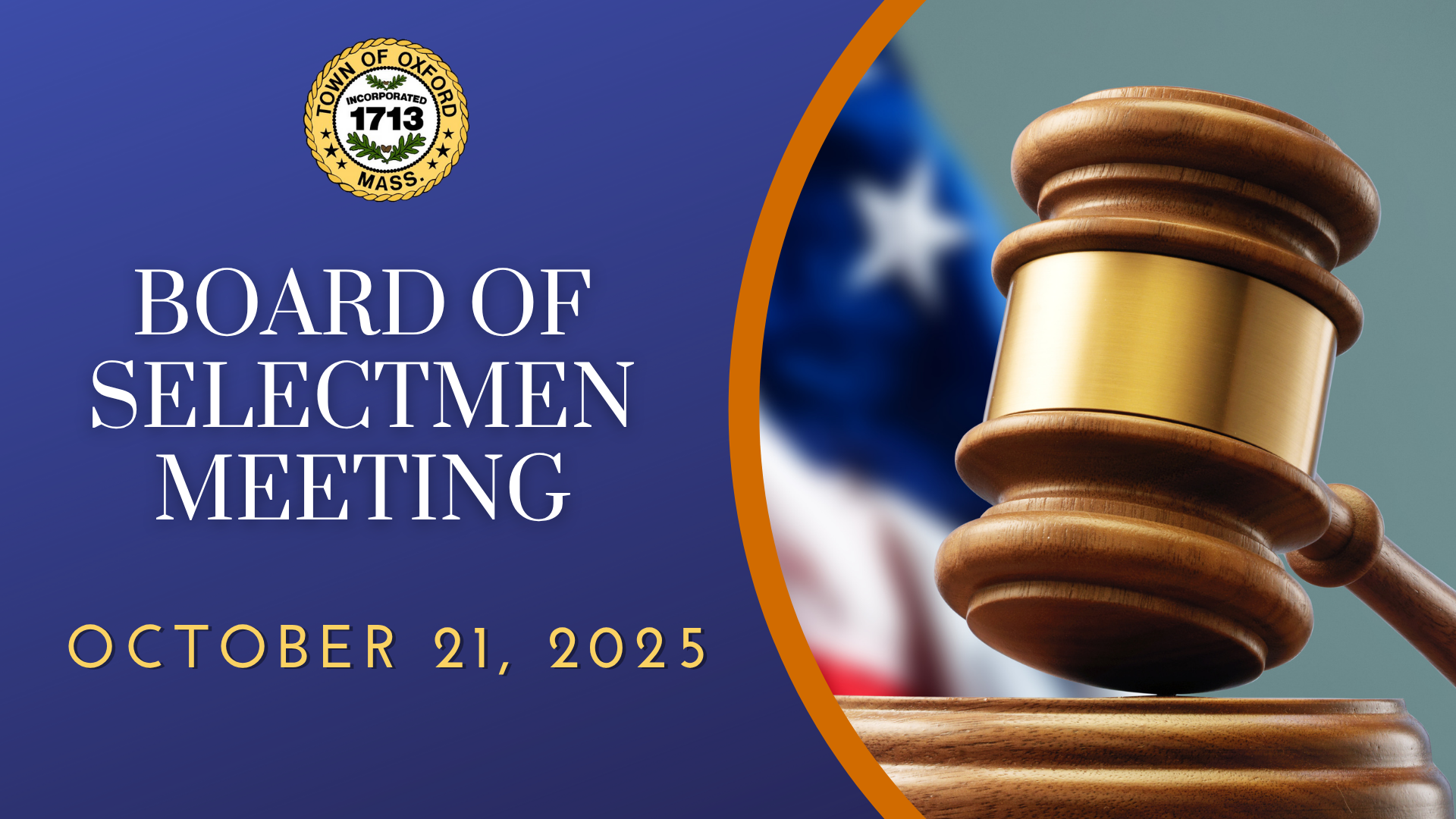 LIVE Board of Selectmen Meeting October 21st, 2025
