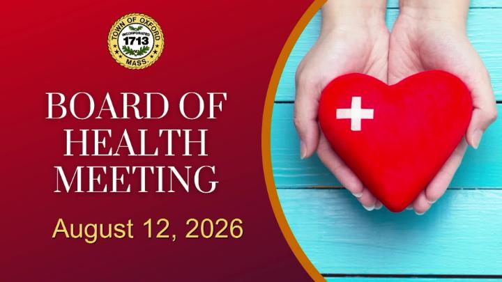 Thumbnail image for Board of Health Meeting August 12th, 2026